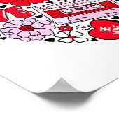 Retro Love Valentines Day Xoxo Conversation Hearts Poster (Ecke)