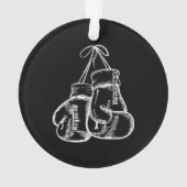 Retro Love White Boxing Gloves Gifts Boxer Gift  Ornament (Rückseite)