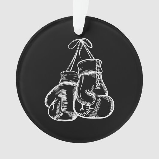 Retro Love White Boxing Gloves Gifts Boxer Gift  Ornament (Vorderseite)