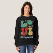 Retro Love World Earth Day 2023 Inclusion Teacher Sweatshirt (Vorne ganz)