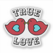 Retro Lovebirds Sticker (Vorderseite)
