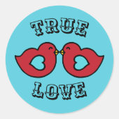 Retro Lovebirds Stickers (Vorderseite)