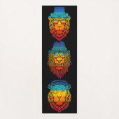 Retro-Löwenkopf Regenbogen-Schieber Yogamatte (Vorderseite)