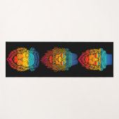 Retro-Löwenkopf Regenbogen-Schieber Yogamatte (Vorderseite (Horizontal))