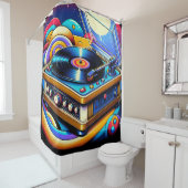 Retro LP Record Player Duschvorhang (Beispiel)