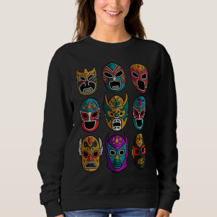 Retro Lucha Libre Masken Freestyle Ringkampf Sweatshirt