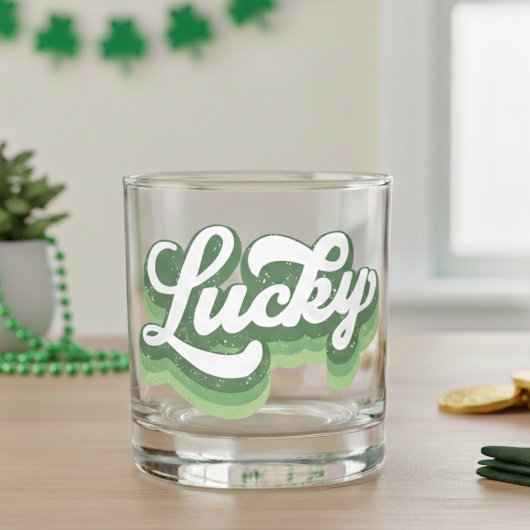 Retro Lucky Cool St Patrick's Day Whiskyglas