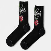 Retro Lucky Girls Cherry Quote Socken (Linkes Detail)