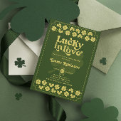 Retro Lucky in Love St Patrick's Day Bridal Shower Einladung