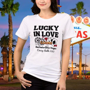 Retro Lucky In Love Vegas Junggesellinnenabschied Tri-Blend Shirt