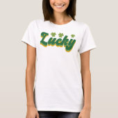 Retro Lucky Shirt, Retro St Patricks Day T-Shirt (Vorderseite)