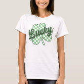 Retro Lucky St Patrick's Day Kleeblatt T-Shirt (Vorderseite)