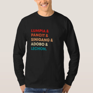 Retro Lumpia Pance Sinigang Adobo Lechon Filipino T-Shirt