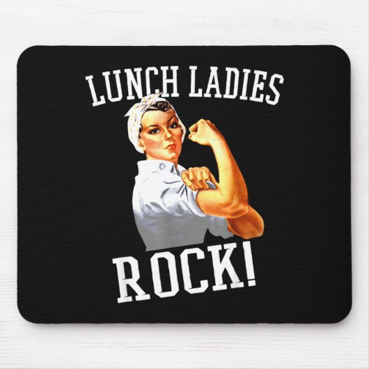 Retro Lunch Ladies Rock Cafeteria Worker Funny Lun Mousepad (Vorne)