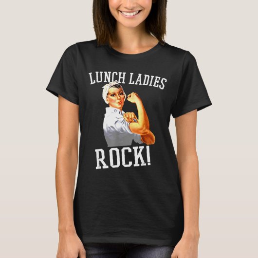 Retro Lunch Ladies Rock Cafeteria Worker Funny Lun T-Shirt (Vorderseite)