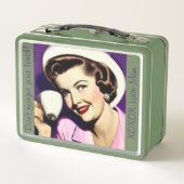 Retro-Lunchbox mit stilisierten Frauen aus den 50e Metall Brotdose (Rückseite)