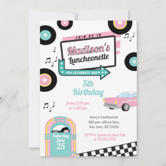 Retro Luncheonette Diner Party Einladung