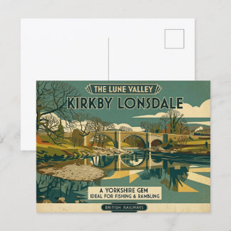 Retro Lune Valley Kirkby Lonsdale Kunstprint Postkarte