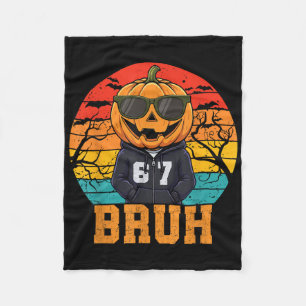 Retro Lustig 67 Halloween Meme Bruh Cooler Kürbis  Fleecedecke