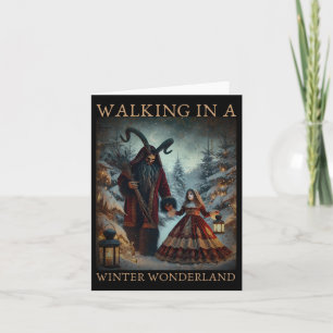 Retro Lustig Beim Spaziergang In Einem Winter Wond Karte