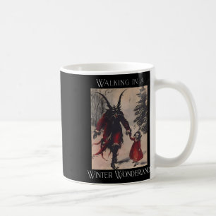 Retro Lustig Beim Spaziergang In Einem Winterwunde Kaffeetasse