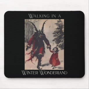 Retro Lustig Beim Spaziergang In Einem Winterwunde Mousepad