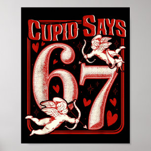 Retro lustig Cud sagt 6 7 Sechs Sieben Paare Valen Poster