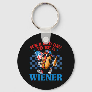 Retro Lustig ein schlechter Tag ein Wiener Hot Dog Schlüsselanhänger