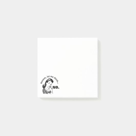 Retro Lustig Nein Post-it Klebezettel (Vorderseite)