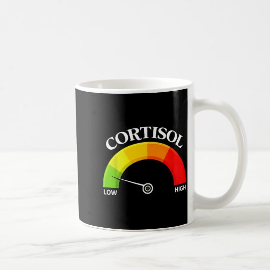 Retro lustig niedrige Cortisol-Werte v Meme Kaffeetasse (Rechts)