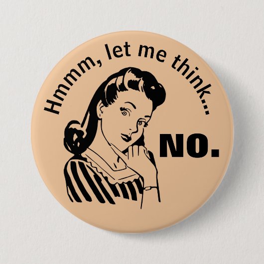 Retro Lustig Ohne Knopf Button (Vorderseite)