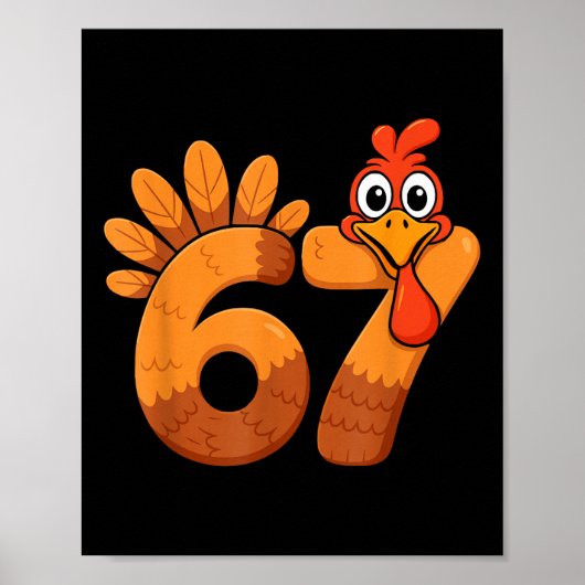 Retro Lustig Sechs Sieben 6 7 Meme Erntedankfest T Poster (Vorne)