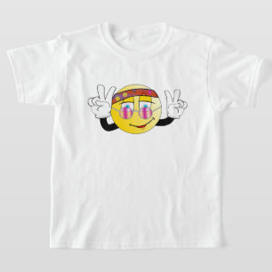 Retro lustige Emoji Peace Design T - Shirt. T-Shirt