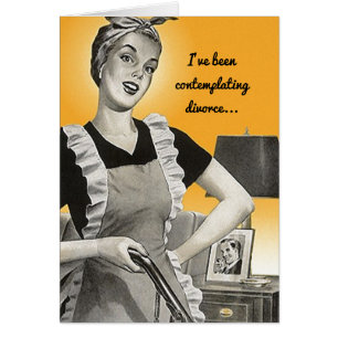 Retro lustige Gedanken über Scheidung neue Freizei