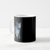 Retro lustige Jeans-Patch Tier Katze Druck Kaffeetasse (Vorderseite Links)