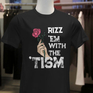 Retro lustige Rizz em mit der Taufe Grunge Blume T-Shirt