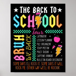 Retro Lustige Rückkehr zur Schule Tour Lehrer Blit Poster