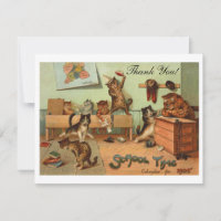 Retro lustige Schule anthropomorphe Katzen Danke
