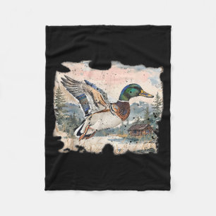 Retro lustige Stockenten-Wasserwildjagd Cozy Se Fleecedecke