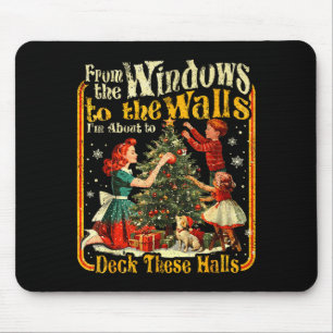 Retro lustige Weihnachtsfeiertage von den Fenstern Mousepad