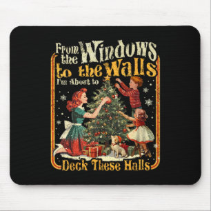 Retro lustige Weihnachtsfeiertage von den Fenstern Mousepad