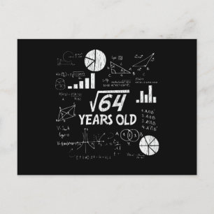 Retro lustiger 8. Geburtstag Math Nerd Geschenk fü Postkarte
