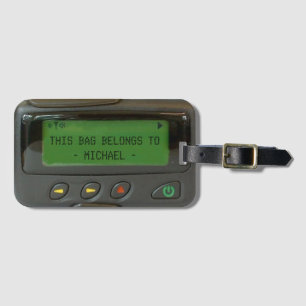 Retro lustiger 90er Old School Pager mit individue Gepäckanhänger