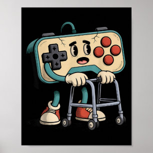 Retro Lustiger Alter Gamer 80er 90er Clic Videospi Poster