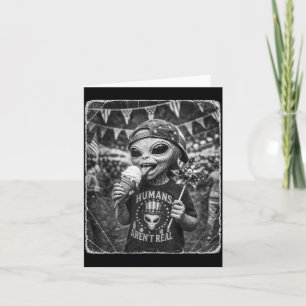 Retro Lustiger Außerirdischer Patriotischer Ufo Am Karte