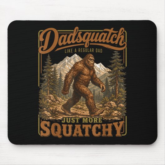 Retro lustiger Dadsquatch Sasquatch Vater Vatertag Mousepad (Vorne)