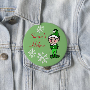 Retro lustiger Feiertags-Weihnachtselfen-Knopf Pin Button