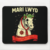 Retro Lustiger Folklore-Skelettpferd Mari Lwyd Yul Mousepad (Vorne)