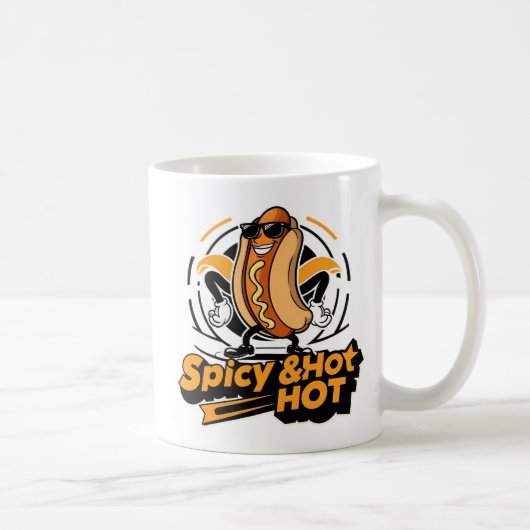 Retro Lustiger Hot Dog Kaffeetasse (Rechts)