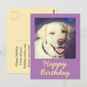 Retro lustiger Hund und Happy Birthday Postkarte